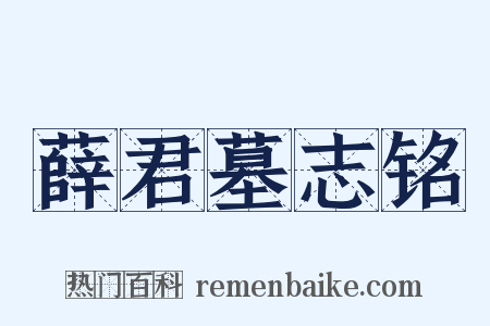 薛君墓志铭是什么意思的图片